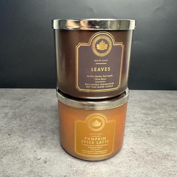 White Barn Other - Bath and Body Works White Barn Fall Candle Duo-Burned Once Each